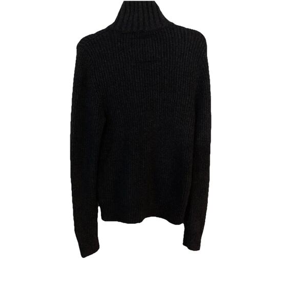 Y2k Abercrombie Fitch 1/2 Zip Sweater Slim L Fisherman Pullover Gray Green Logo - Picture 4 of 11